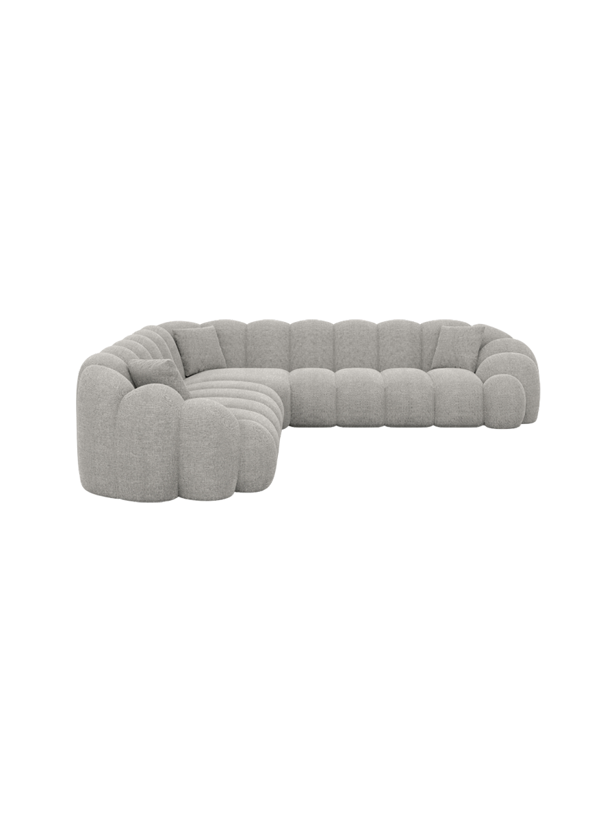 
5-Sitzer Design Ecksofa „Solea“ mit Strukturstoff-Bezug - Strukturstoff Anthrazit