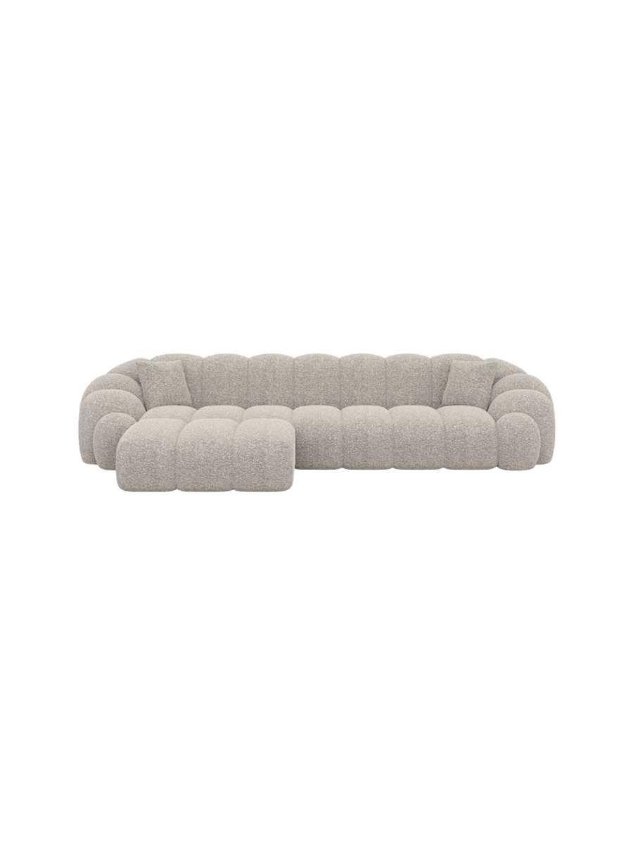 
4-Sitzer Design Ecksofas „Solea“ mit Bouclé-Bezug - Bouclé Graphit / Eckteil links