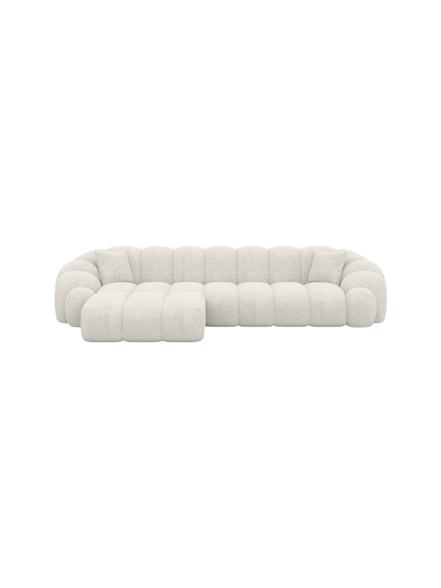 
4-Sitzer Design Ecksofas „Solea“ mit Bouclé-Bezug - Bouclé Graphit / Eckteil links