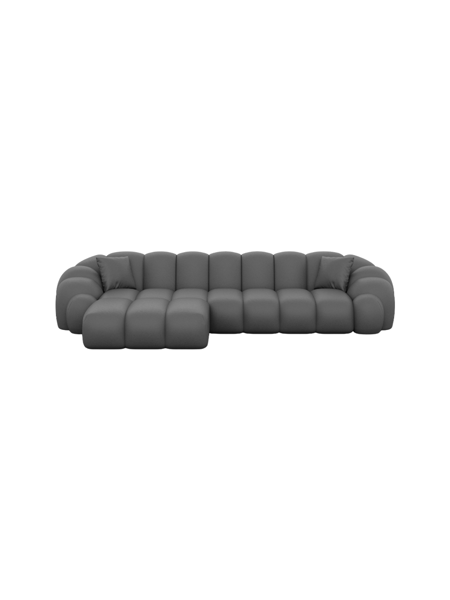 
4-Sitzer Design Echtleder Ecksofa „Solea“ - Echtleder Beige / Eckteil links