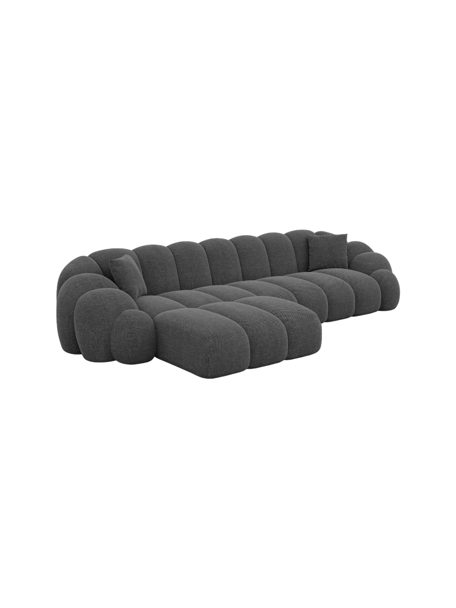 
4-Sitzer Design Ecksofa „Solea“ mit Strukturstoff-Bezug - Strukturstoff Anthrazit / Eckteil links