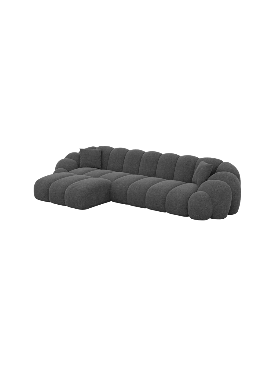 
4-Sitzer Design Ecksofa „Solea“ mit Strukturstoff-Bezug - Strukturstoff Anthrazit / Eckteil links