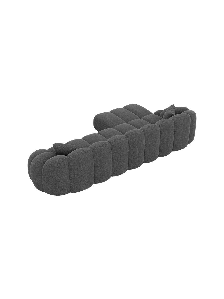 
4-Sitzer Design Ecksofa „Solea“ mit Strukturstoff-Bezug - Strukturstoff Anthrazit / Eckteil links