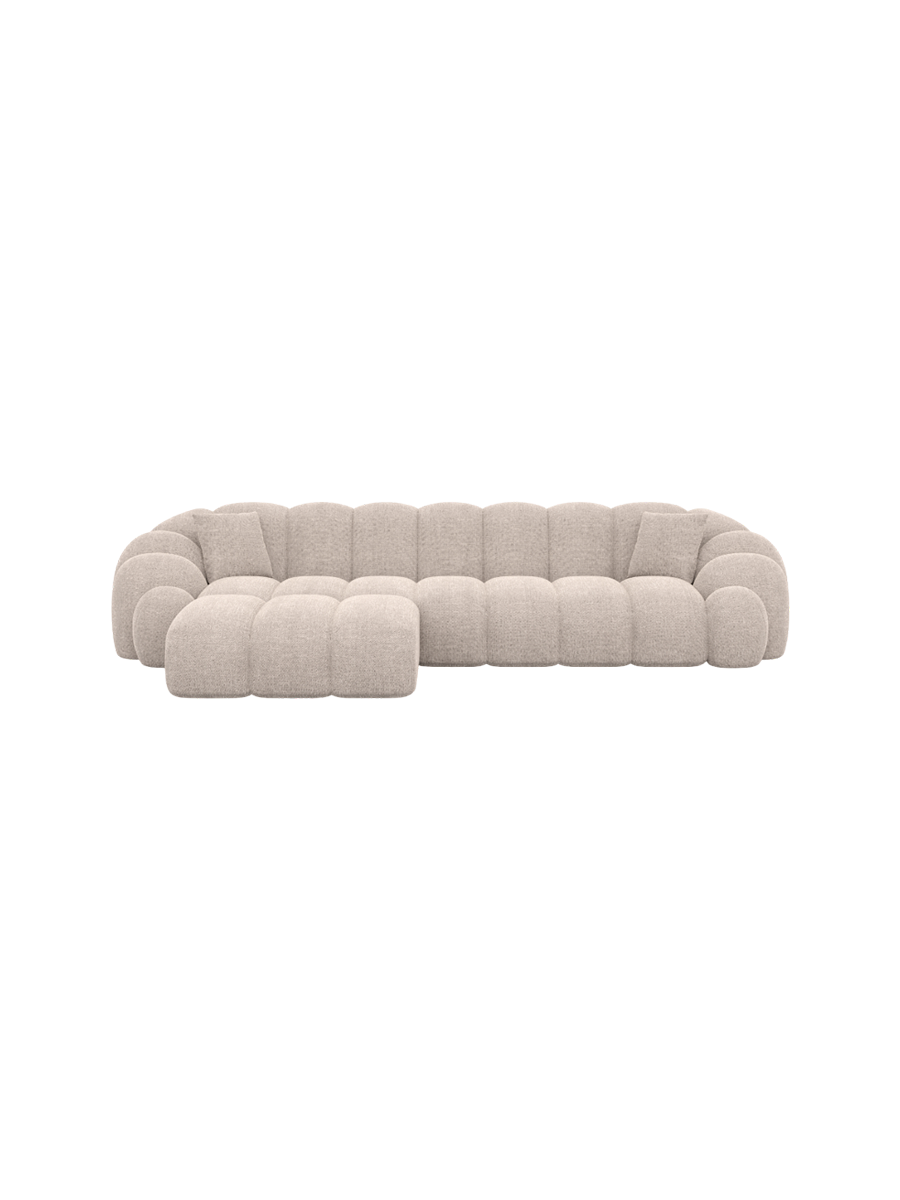 
4-Sitzer Design Ecksofa „Solea“ mit Strukturstoff-Bezug - Strukturstoff Anthrazit / Eckteil links