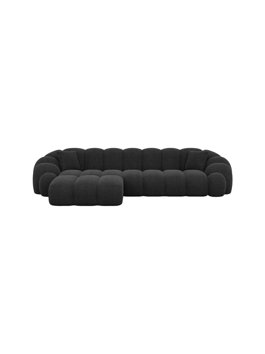 
4-Sitzer Design Ecksofa „Solea“ mit Strukturstoff-Bezug - Strukturstoff Anthrazit / Eckteil links