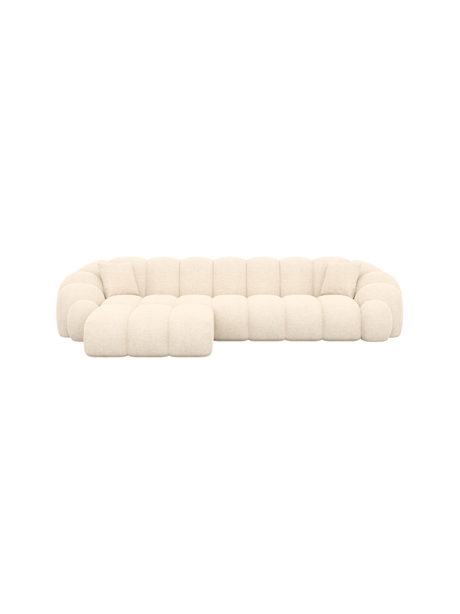 
4-Sitzer Design Ecksofa „Solea“ mit Strukturstoff-Bezug - Strukturstoff Anthrazit / Eckteil links