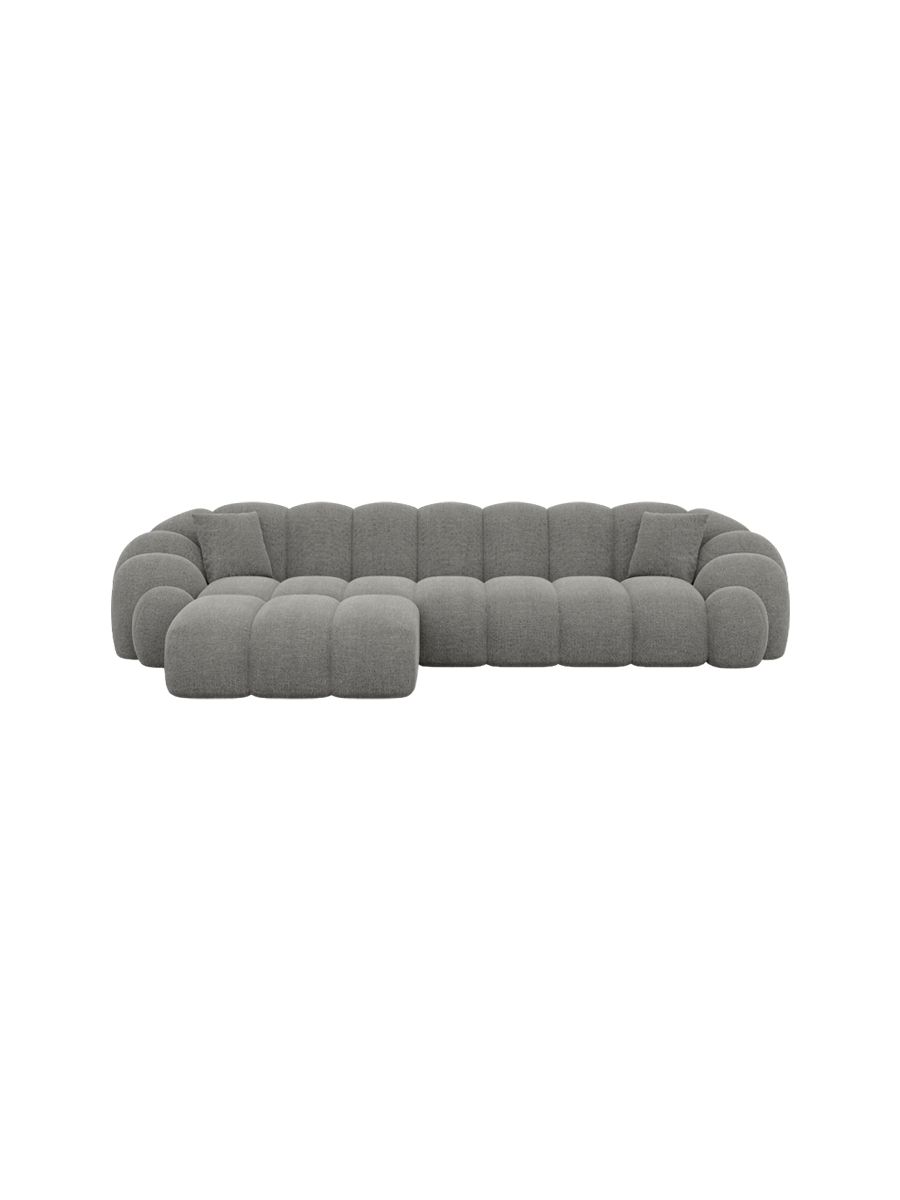 
4-Sitzer Design Ecksofa „Solea“ mit Strukturstoff-Bezug - Strukturstoff Anthrazit / Eckteil links