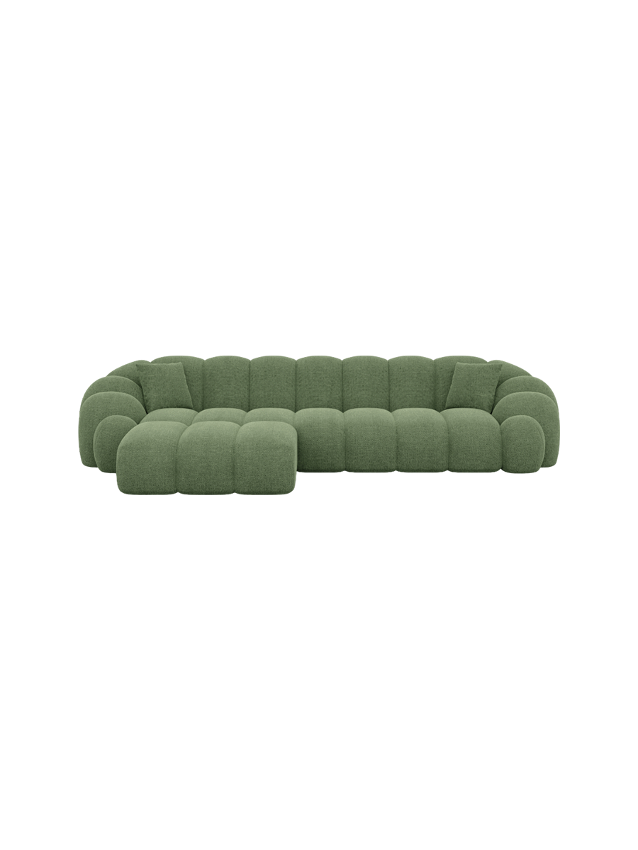 
4-Sitzer Design Ecksofa „Solea“ mit Strukturstoff-Bezug - Strukturstoff Anthrazit / Eckteil links