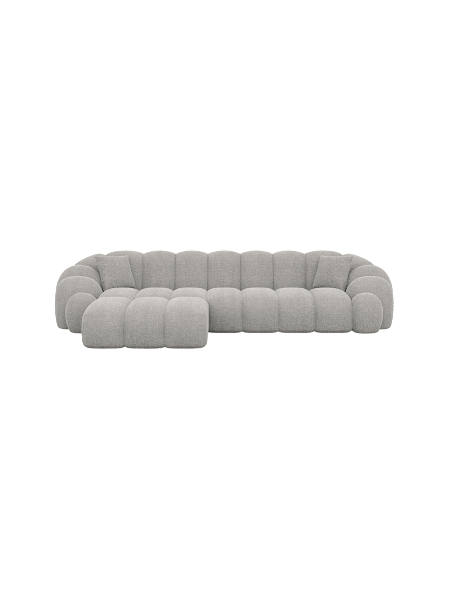 
4-Sitzer Design Ecksofa „Solea“ mit Strukturstoff-Bezug - Strukturstoff Anthrazit / Eckteil links