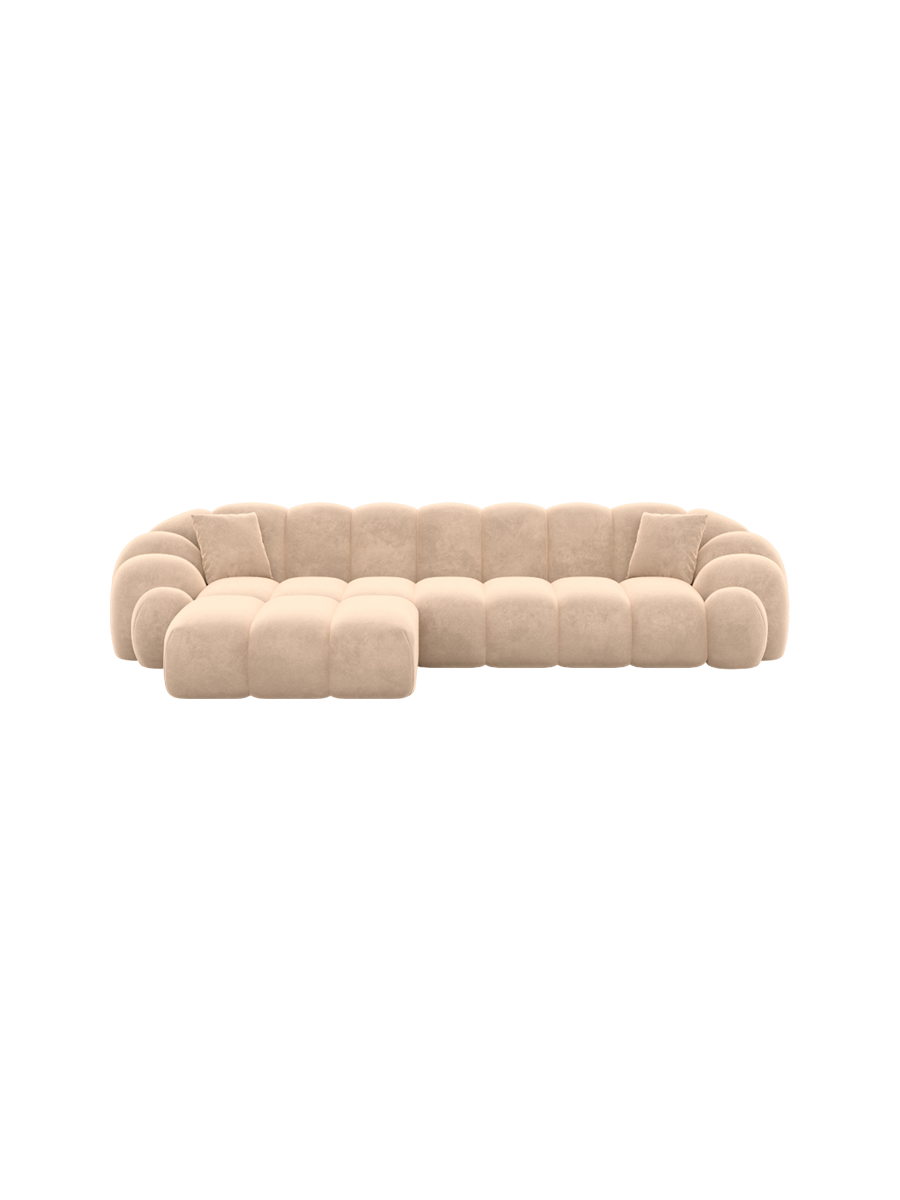 
4-Sitzer Design Ecksofa „Solea“ mit Samtbezug - Samtbezug Königsblau / Eckteil links