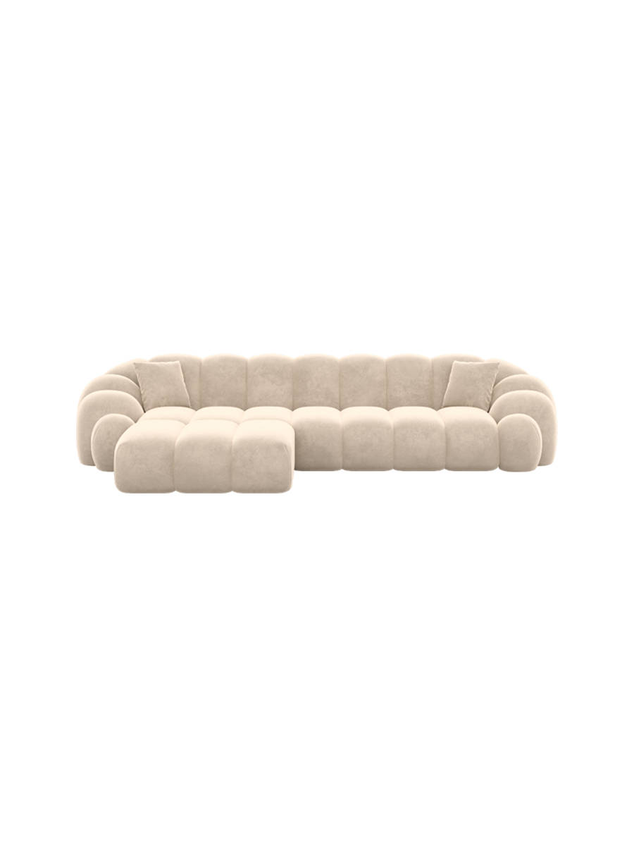 
4-Sitzer Design Ecksofa „Solea“ mit Samtbezug - Samtbezug Königsblau / Eckteil links