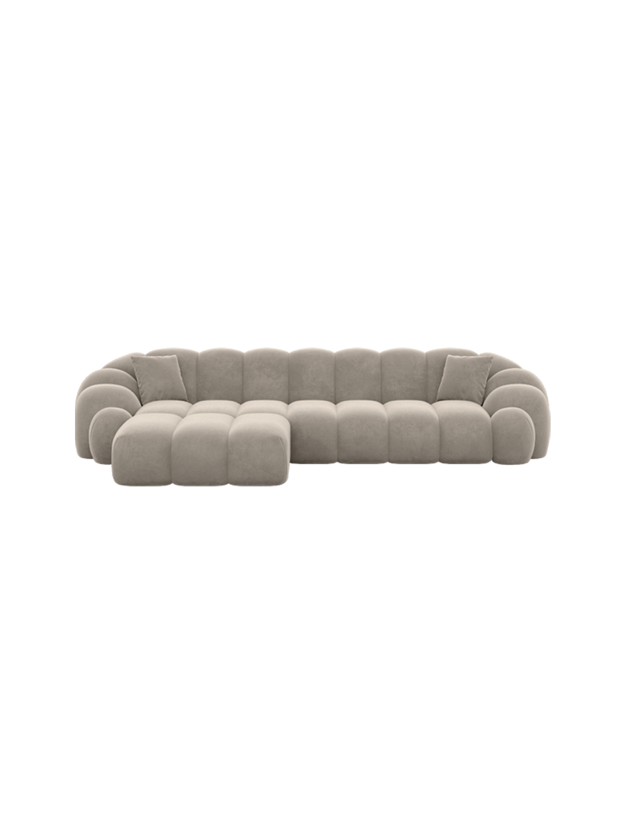 
4-Sitzer Design Ecksofa „Solea“ mit Samtbezug - Samtbezug Königsblau / Eckteil links