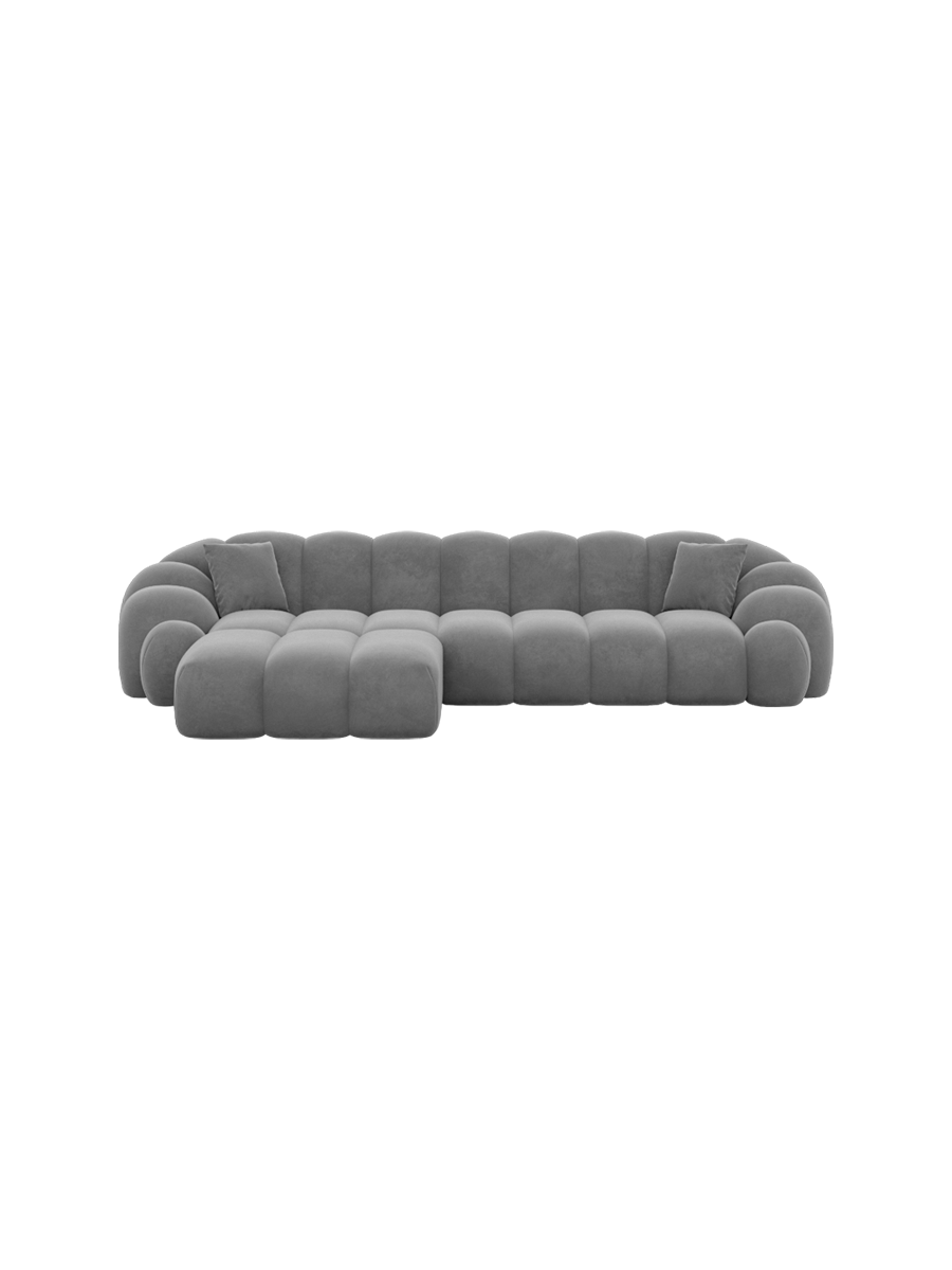 
4-Sitzer Design Ecksofa „Solea“ mit Samtbezug - Samtbezug Königsblau / Eckteil links