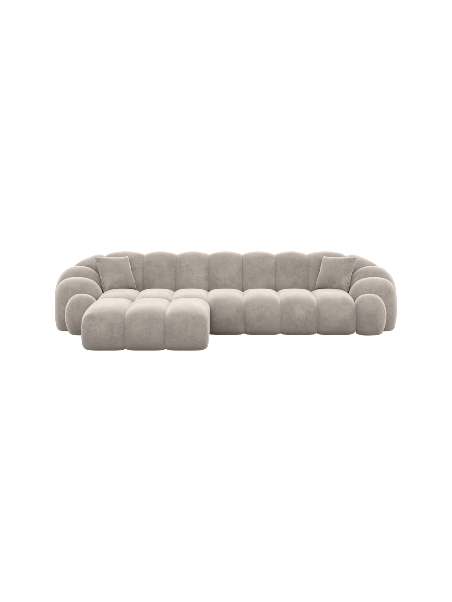 
4-Sitzer Design Ecksofa „Solea“ mit Samtbezug - Samtbezug Königsblau / Eckteil links
