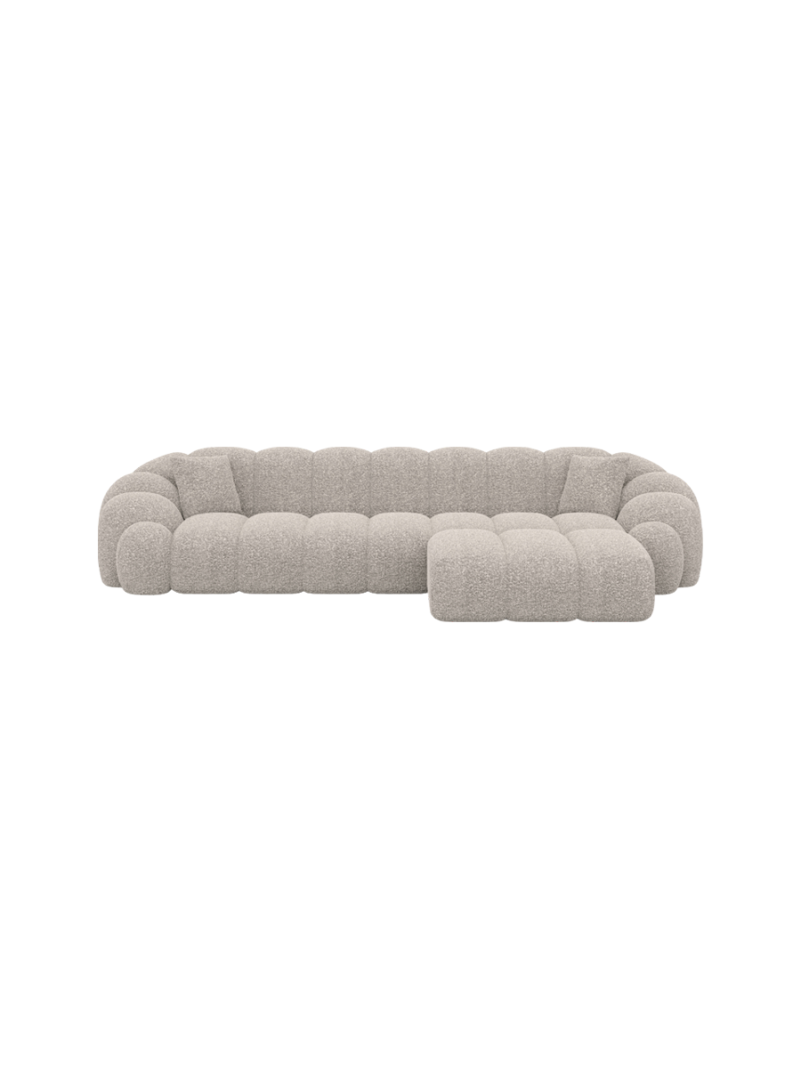 
4-Sitzer Design Ecksofas „Solea“ mit Bouclé-Bezug - Bouclé Graphit / Eckteil links
