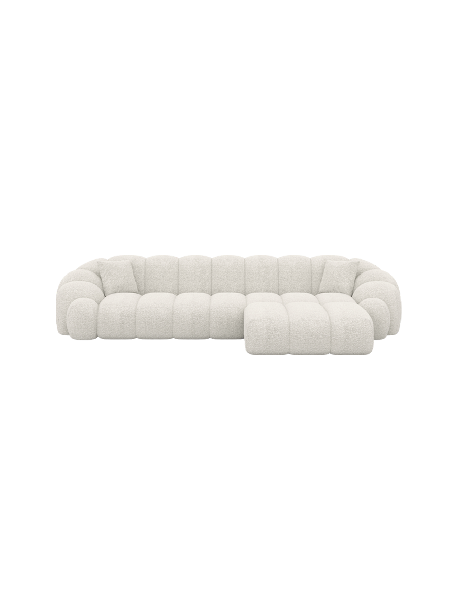 
4-Sitzer Design Ecksofas „Solea“ mit Bouclé-Bezug - Bouclé Graphit / Eckteil links