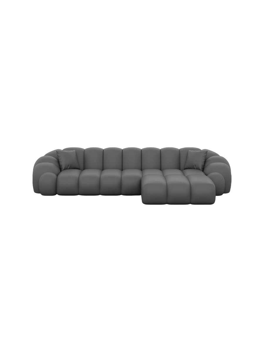 
4-Sitzer Design Echtleder Ecksofa „Solea“ - Echtleder Beige / Eckteil links