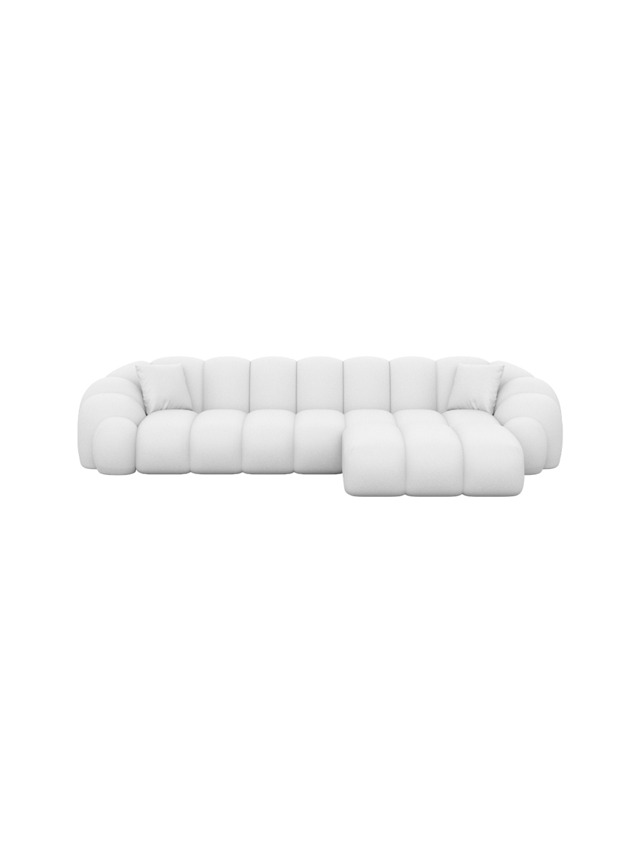 
4-Sitzer Design Echtleder Ecksofa „Solea“ - Echtleder Beige / Eckteil links