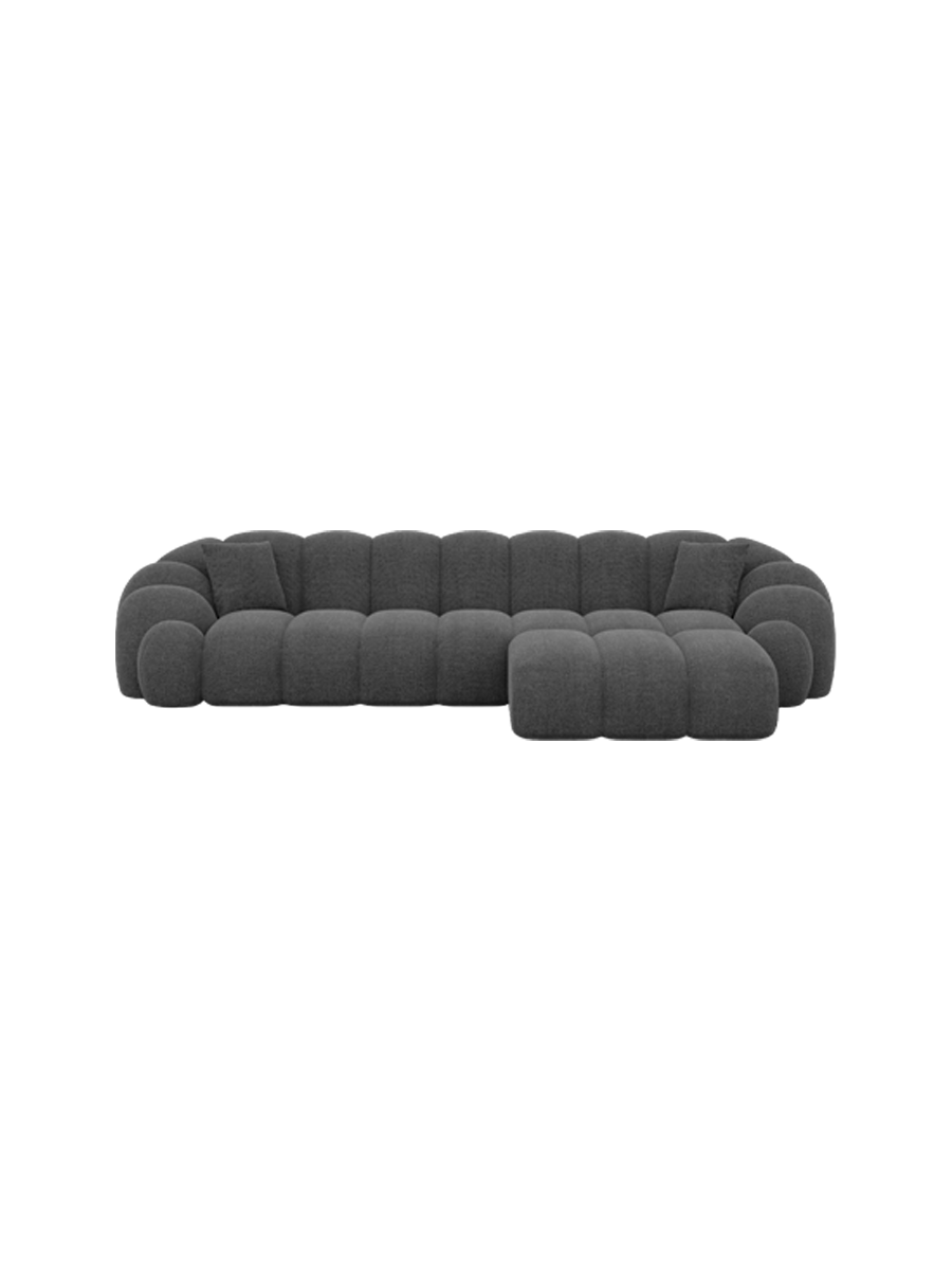 
4-Sitzer Design Ecksofa „Solea“ mit Strukturstoff-Bezug - Strukturstoff Anthrazit / Eckteil links