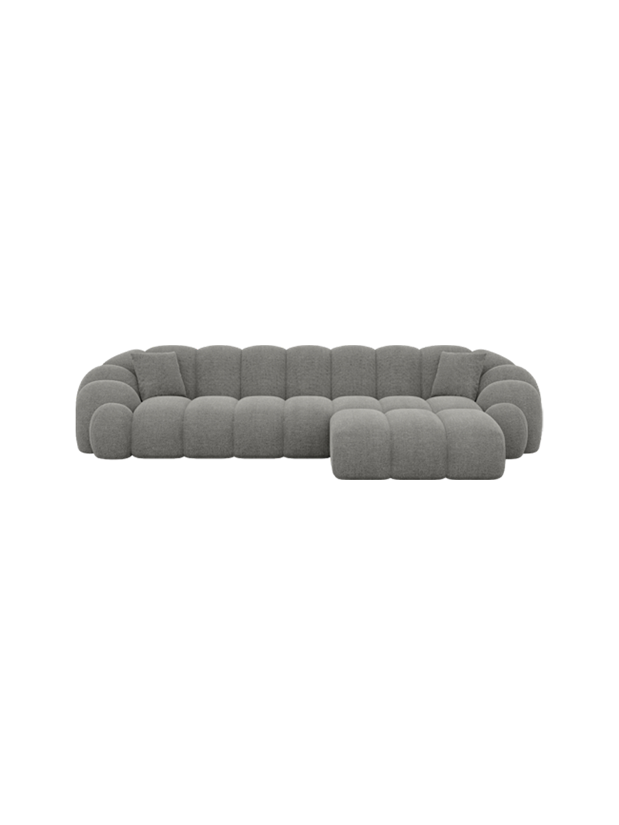 
4-Sitzer Design Ecksofa „Solea“ mit Strukturstoff-Bezug - Strukturstoff Anthrazit / Eckteil links