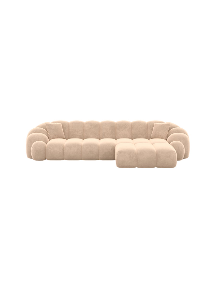 
4-Sitzer Design Ecksofa „Solea“ mit Samtbezug - Samtbezug Königsblau / Eckteil links