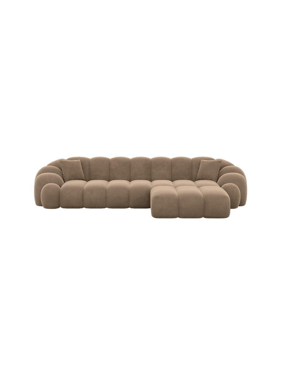 
4-Sitzer Design Ecksofa „Solea“ mit Samtbezug - Samtbezug Königsblau / Eckteil links