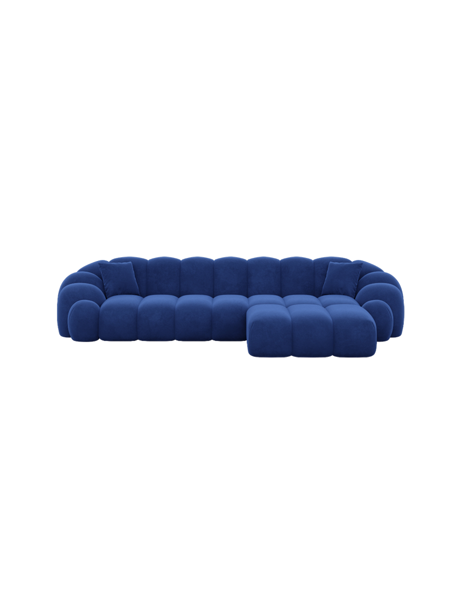 
4-Sitzer Design Ecksofa „Solea“ mit Samtbezug - Samtbezug Königsblau / Eckteil links