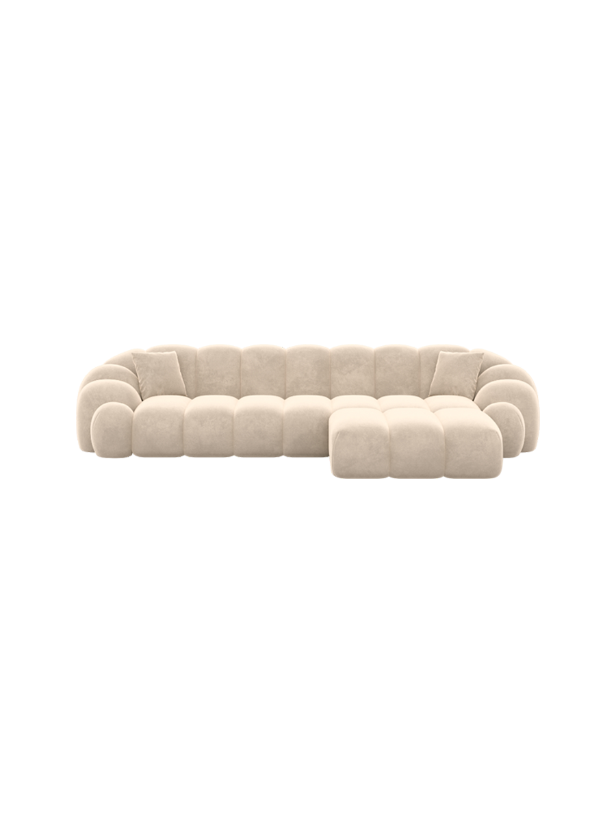 
4-Sitzer Design Ecksofa „Solea“ mit Samtbezug - Samtbezug Königsblau / Eckteil links