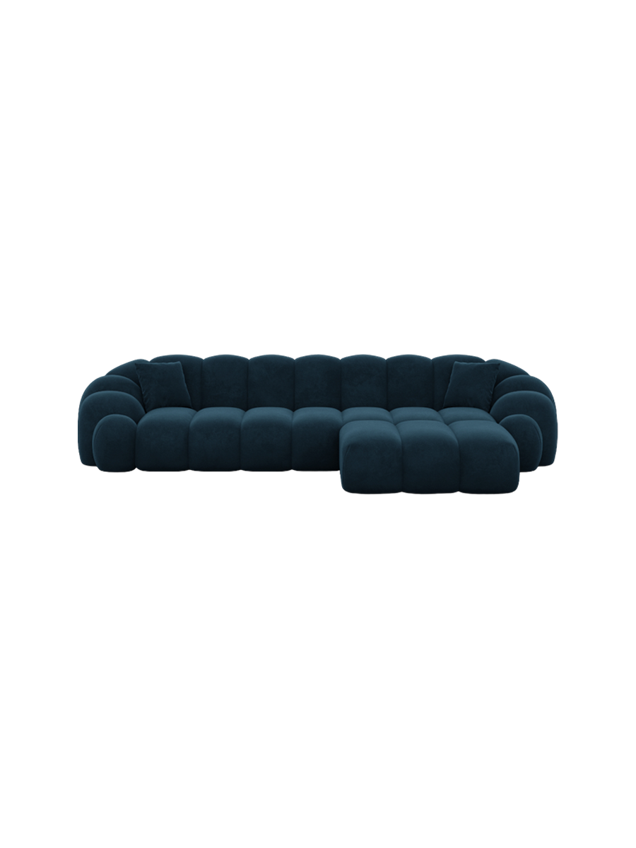 
4-Sitzer Design Ecksofa „Solea“ mit Samtbezug - Samtbezug Königsblau / Eckteil links