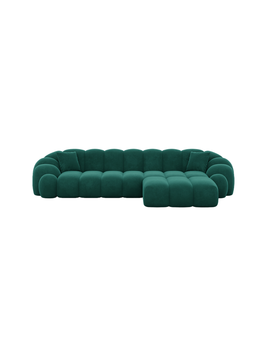 
4-Sitzer Design Ecksofa „Solea“ mit Samtbezug - Samtbezug Königsblau / Eckteil links