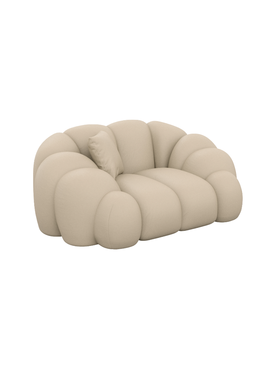 
Design Echtleder Loungesessel „Solea“ - Echtleder Beige