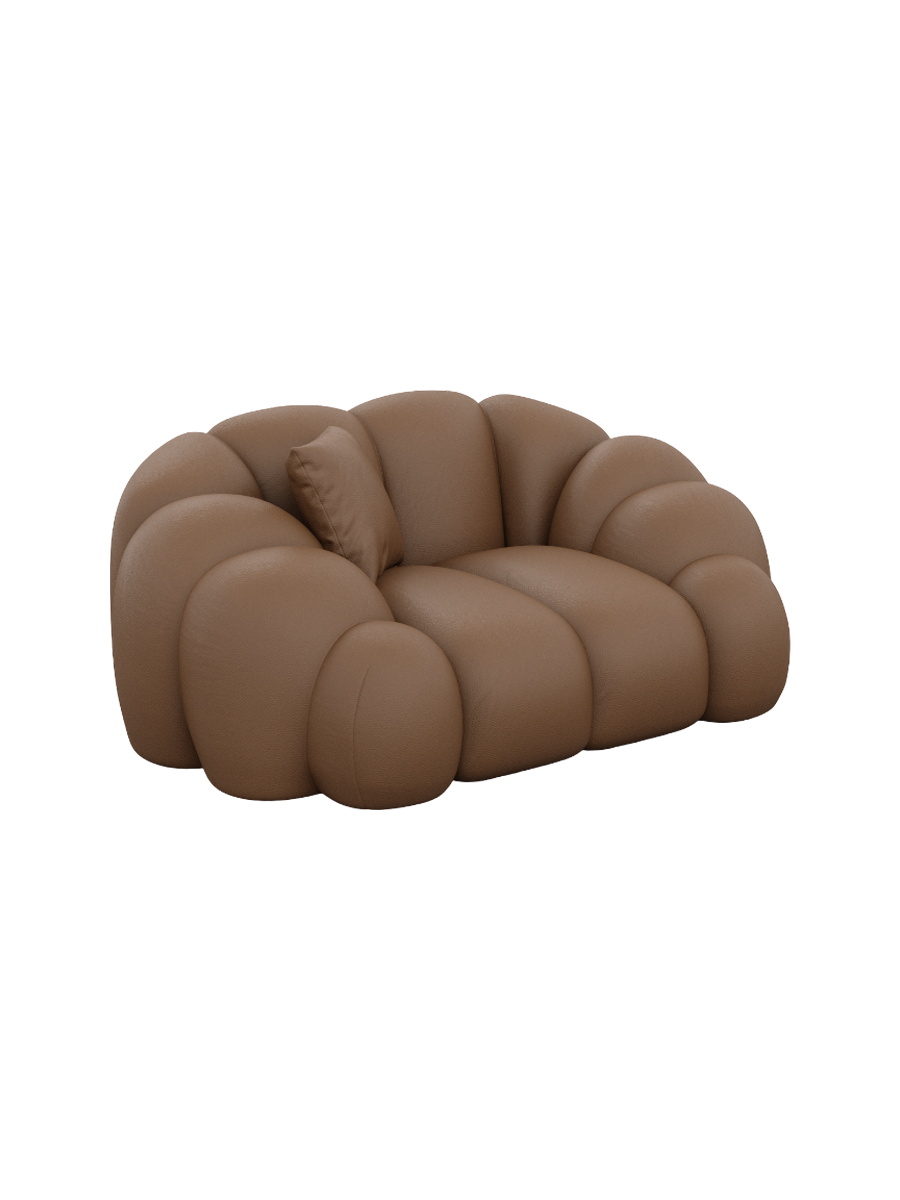 
Design Echtleder Loungesessel „Solea“ - Echtleder Beige