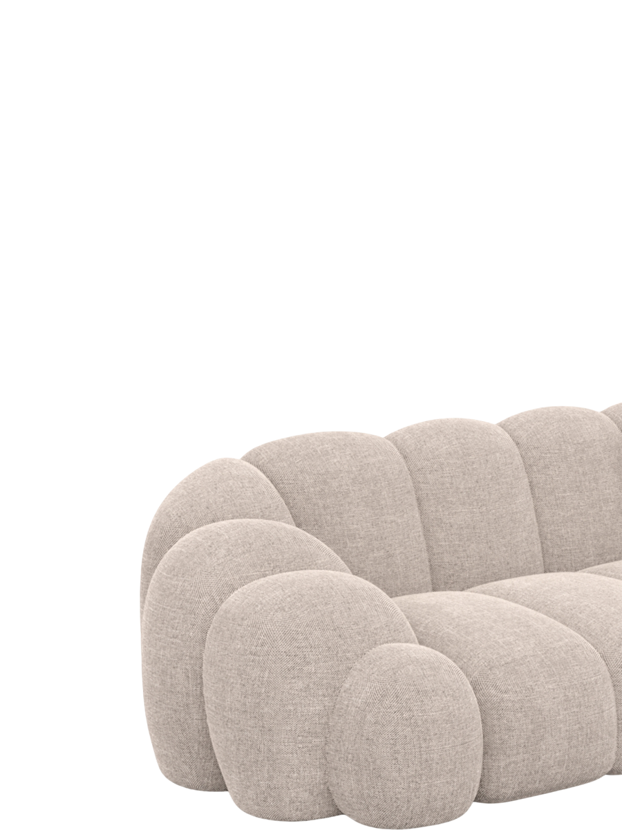 
Designer lounge chair “Solea” with textured fabric upholstery - Textured fabric Beige