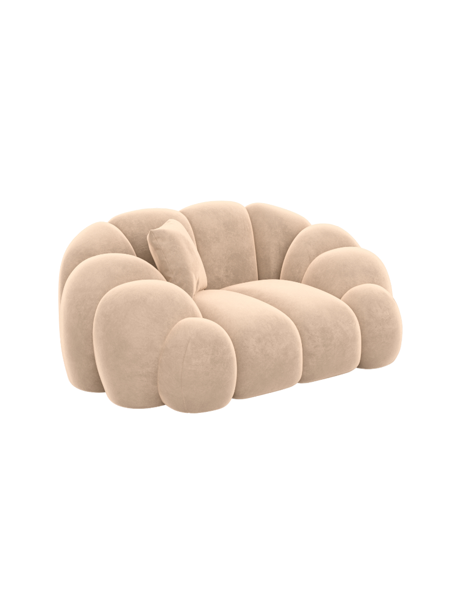 
Design Loungesessel „Solea“ mit Samtbezug - Samtbezug Königsblau