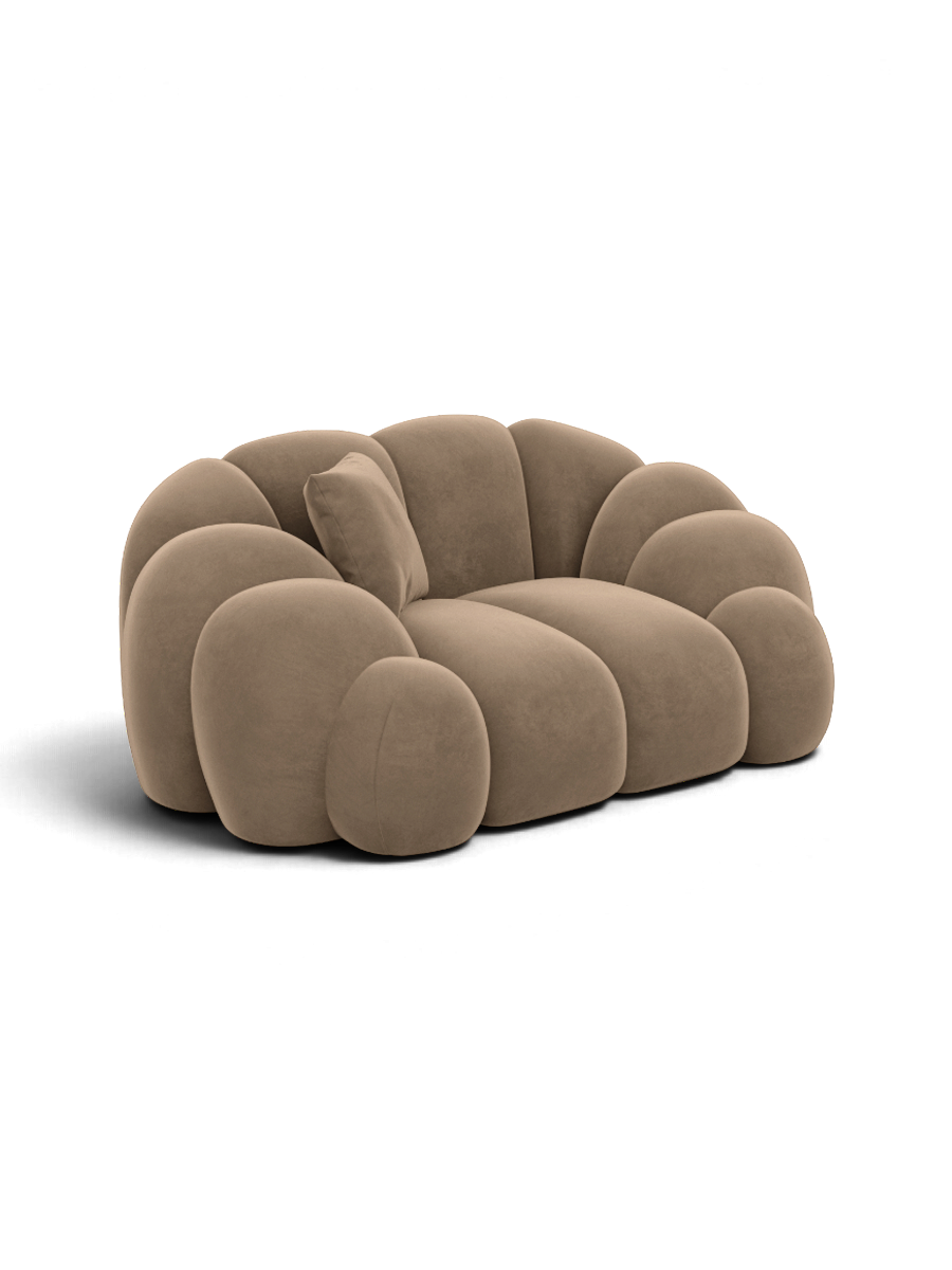 
Design Loungesessel „Solea“ mit Samtbezug - Samtbezug Braun