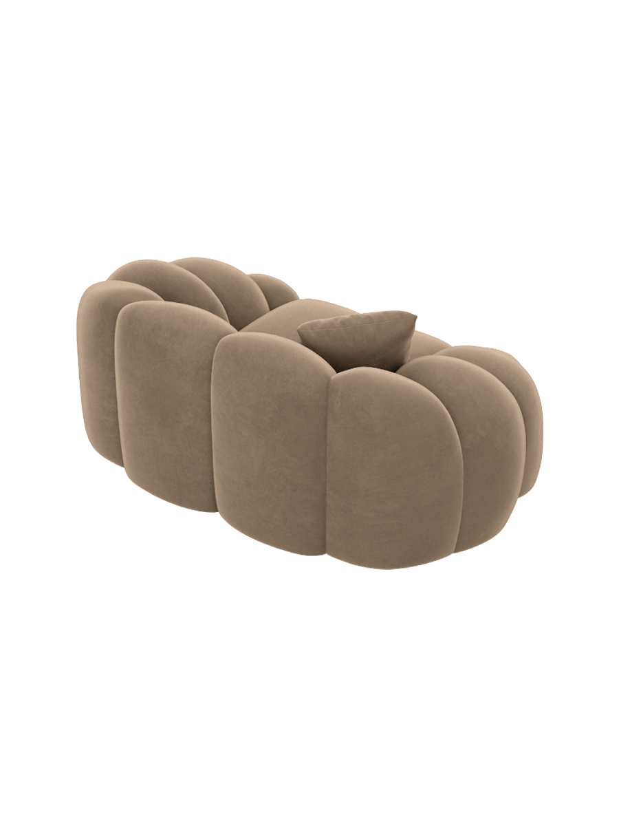 
Fauteuil lounge design « Solea » avec revêtement en velours - Revêtement en velours marron