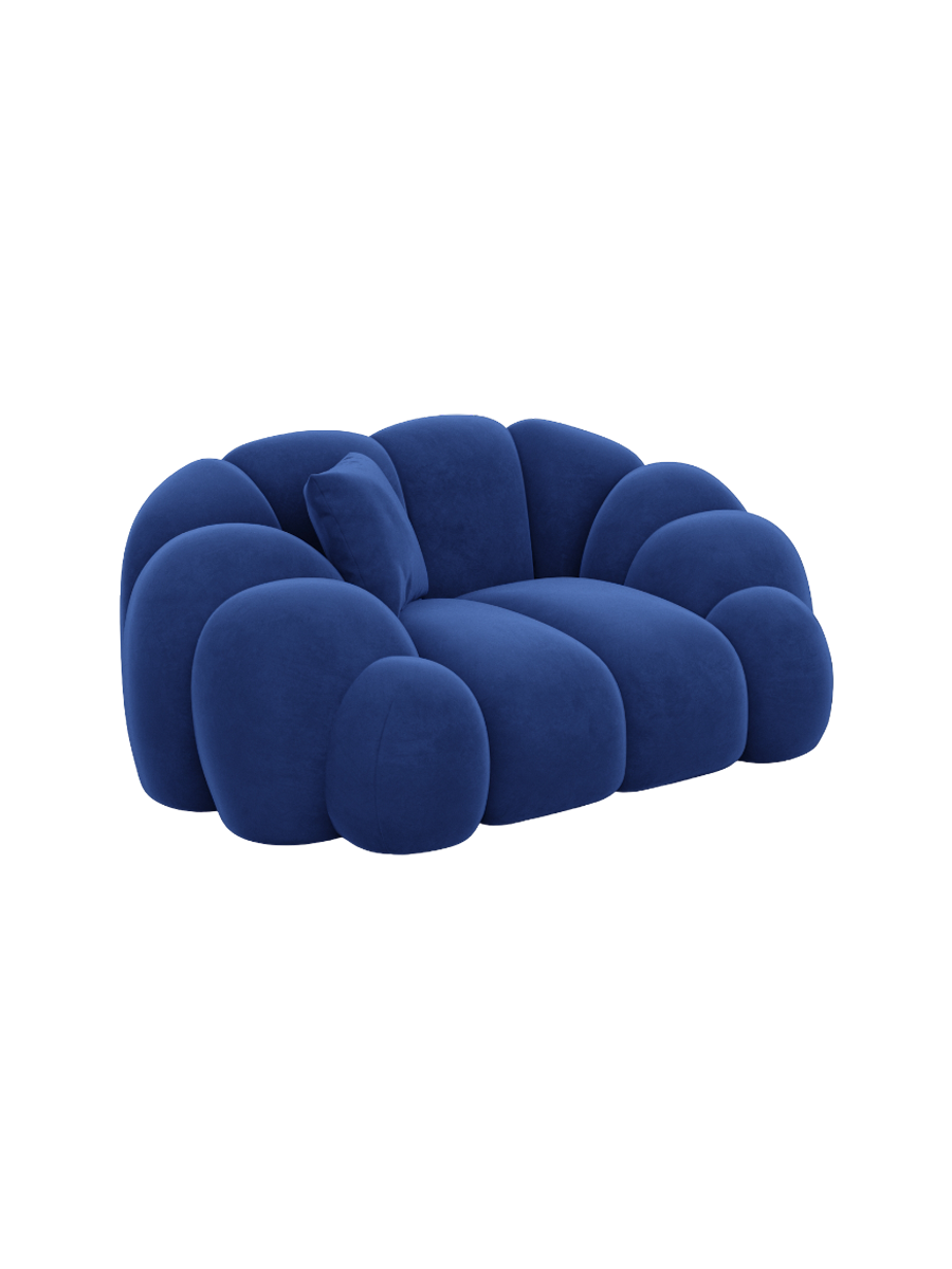 
Design Loungesessel „Solea“ mit Samtbezug - Samtbezug Königsblau