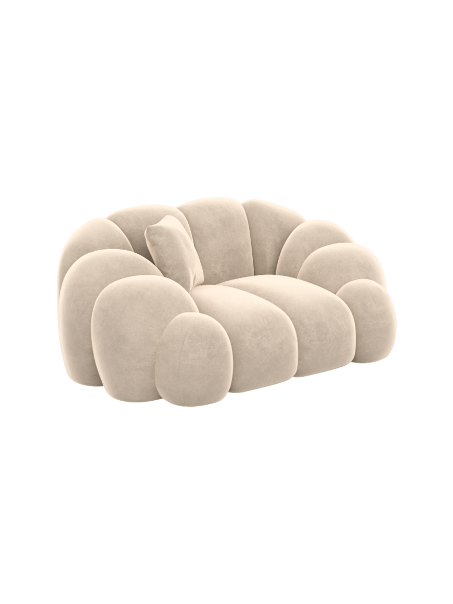 
Design Loungesessel „Solea“ mit Samtbezug - Samtbezug Königsblau