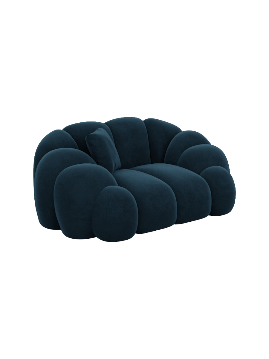 
Design Loungesessel „Solea“ mit Samtbezug - Samtbezug Königsblau