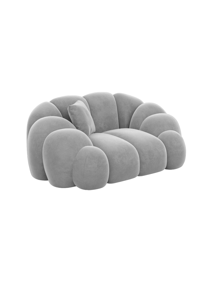 
Design Loungesessel „Solea“ mit Samtbezug - Samtbezug Königsblau