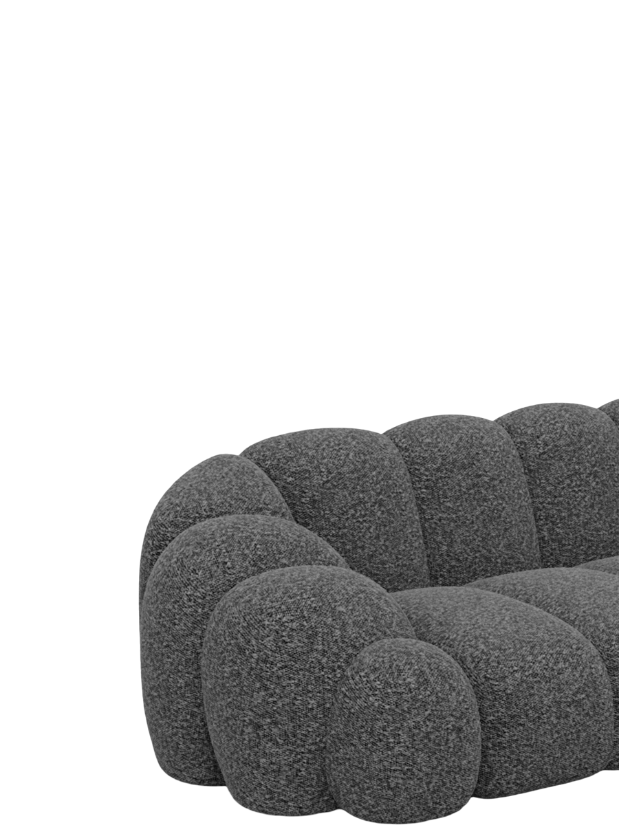 
2-Sitzer Design Sofa „Solea“ mit Bouclé-Bezug - Bouclé Graphit