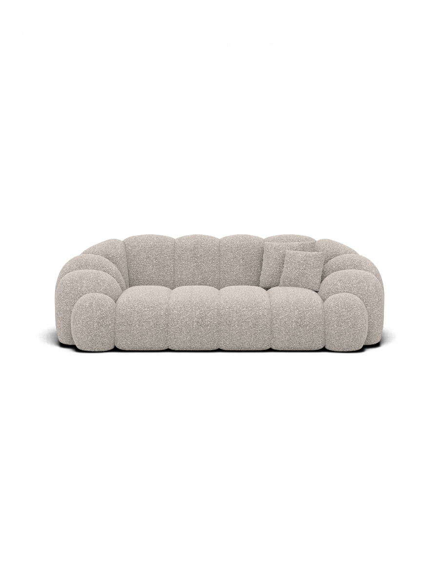 
2-seater designer sofa “Solea” with bouclé upholstery - Bouclé Toffee