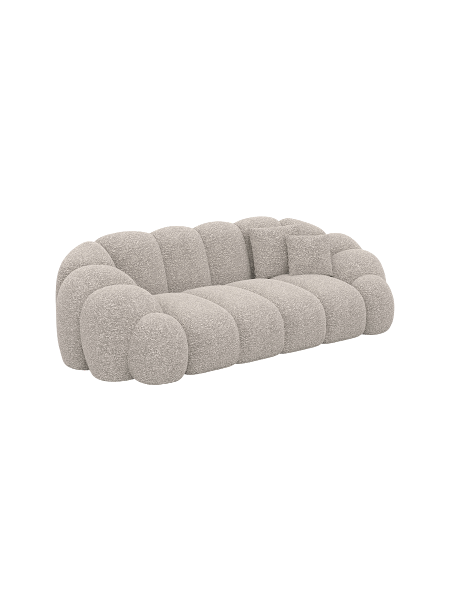 
2-seater designer sofa “Solea” with bouclé upholstery - Bouclé Toffee