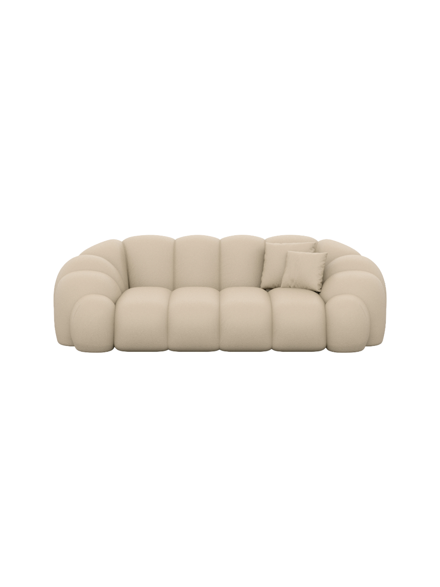
2-Sitzer Design Echtleder Sofa „Solea“ - Echtleder Beige