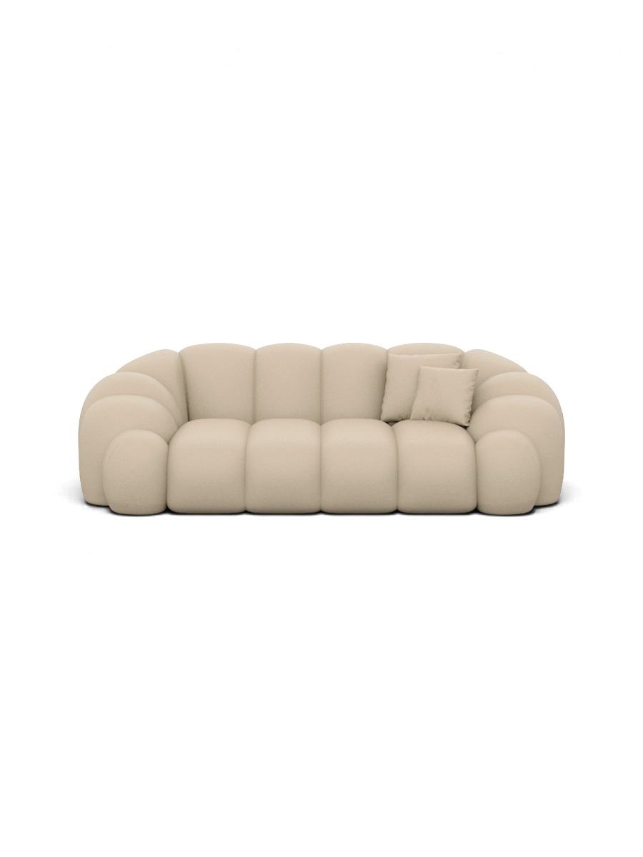 
2-Sitzer Design Echtleder Sofa „Solea“ - Echtleder Beige