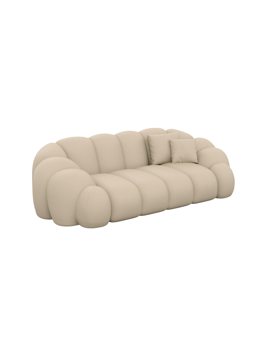
2-Sitzer Design Echtleder Sofa „Solea“ - Echtleder Beige