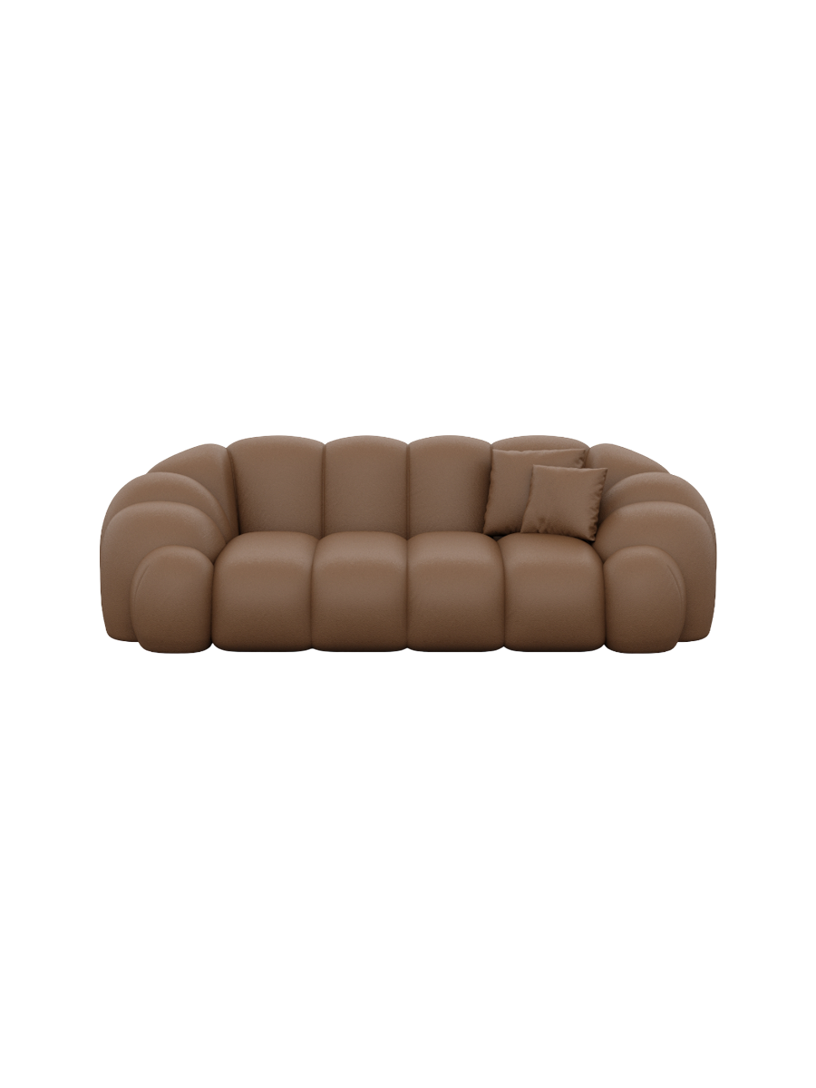 
2-Sitzer Design Echtleder Sofa „Solea“ - Echtleder Beige