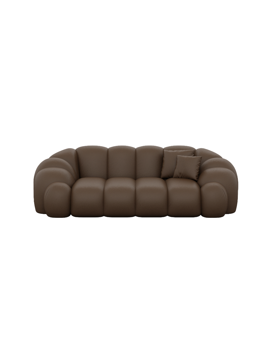 
2-Sitzer Design Echtleder Sofa „Solea“ - Echtleder Beige