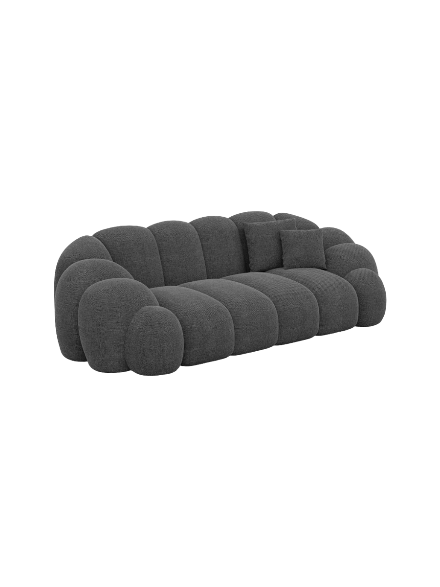 
2-Sitzer Design Sofa „Solea“ mit Strukturstoff-Bezug - Strukturstoff Anthrazit