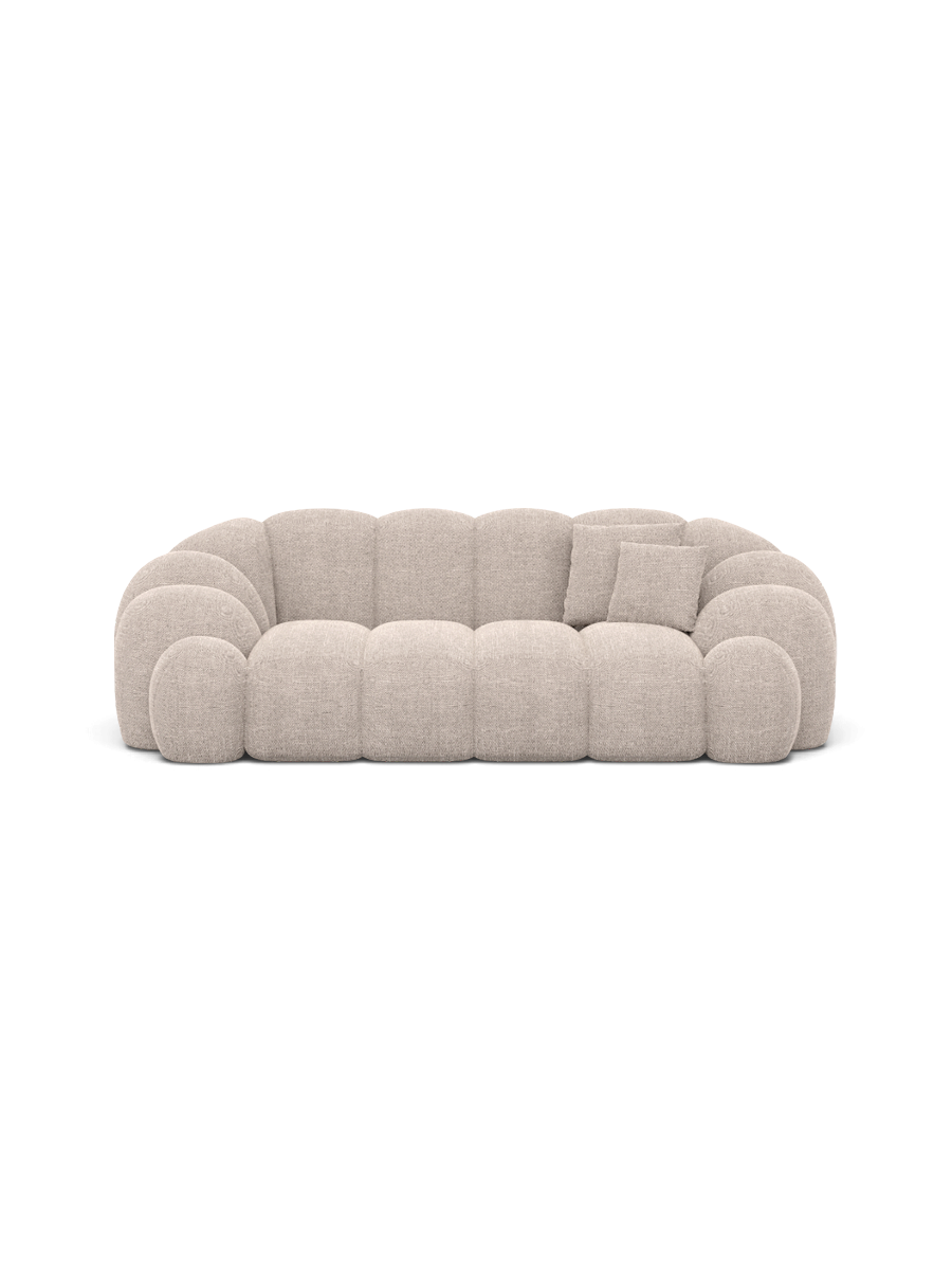 
2-seater designer sofa “Solea” with textured fabric upholstery - Textured fabric Beige